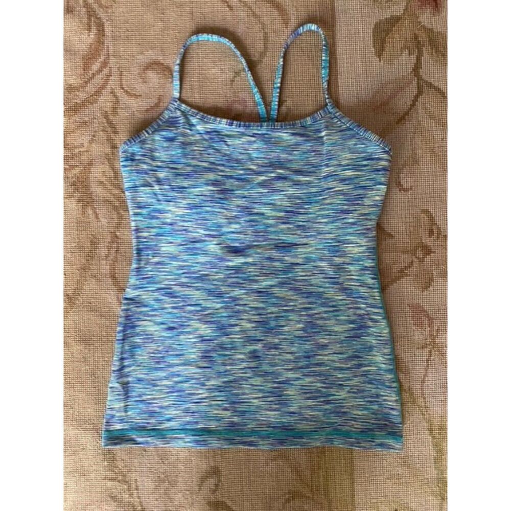 EUC Lululemon Blue Wee Are From Space Power Y Tank 6